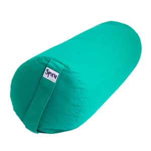 Yoga Bolster Smaragd Grön Rund Bomull - Enfärgad - 59 x 21,5 cm