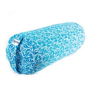 Yoga Bolster Turkos Rund Bomull - Floral Print - 59 x 21,5 cm