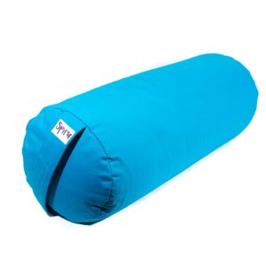 Yoga Bolster Turkos Rund Bomull - Enfärgad - 59 x 21,5 cm