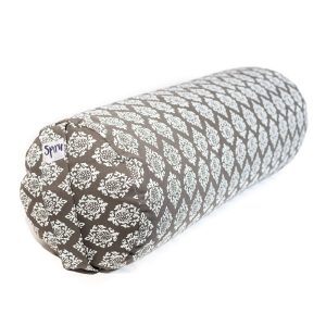 Yoga Bolster Grå Rund Bomull - Khari print - 59 x 21,5 cm