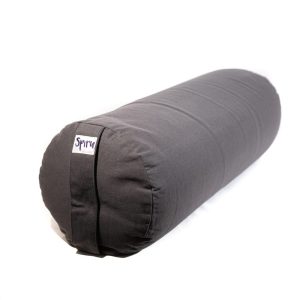 Yoga Bolster Antracit Rund Bomull - Enfärgad - 59 x 21,5 cm