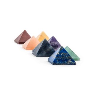 Ädelsten Pyramid Chakra Set 7 Stycken - 20 mm