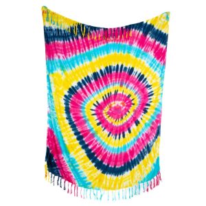 Bomull Sarong Spiral färgglad (140 x 112 cm)