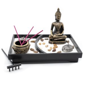 Japansk Mini Zen Trädgård med Buddha (12,5cm)