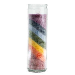 7 Chakra Ljus i ett Glas - 100 Brinntimmar (21 cm)