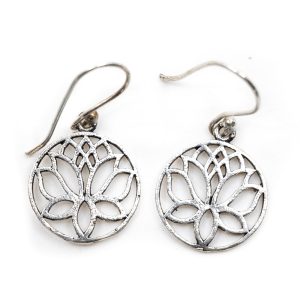 Lotus Örhängen Mässing Silverfärgade (20 mm)