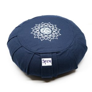 Spiru Meditationskudde Zafu Plisserad Bomull Indigo - OHM - 36 x 14 cm