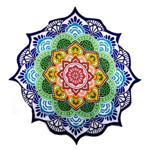 Rund Mandala Strandhandduk Sju Chakras (150 cm)